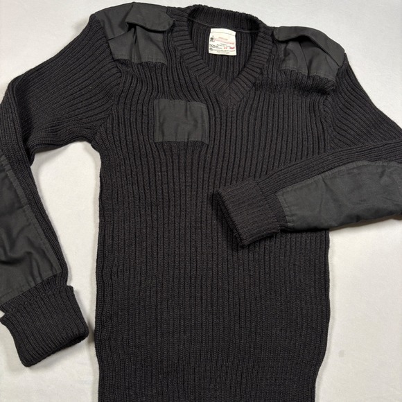 Brigade Quartermasters Woolly Pully Sweater Mens 44 Black Ribbed Wool Military